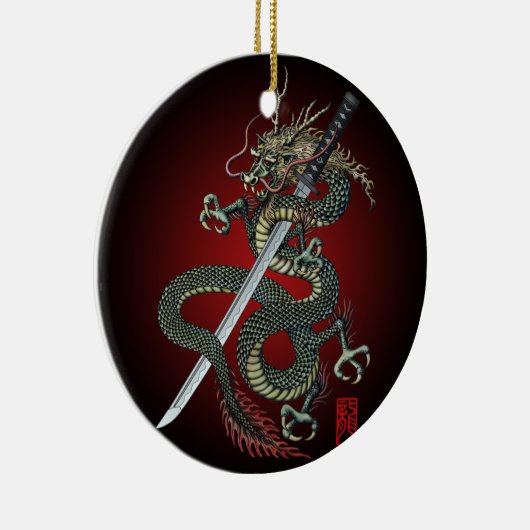 Dragon katana keramisch ornament (Rechts)
