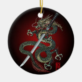 Dragon katana keramisch ornament (Voorkant)