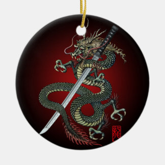 Dragon katana keramisch ornament