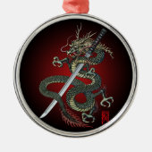 Dragon katana metalen ornament (Voorkant)