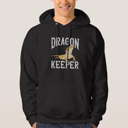 Dragon Keeper Bearded Dragon Beardie Reptile Lizar Hoodie (Voorkant)