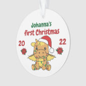 Dragon kerstbaby's eerste kerstdag ornament (voorkant)