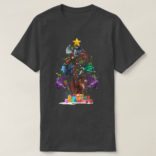 Dragon kerstboom Funny Lover Xmas T-shirt (Design voorkant)