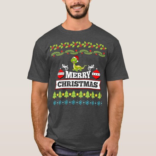 Dragon Kerstmis Ugly Sweater T-shirt (Voorkant)