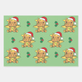 Dragon Kerstmis Winter Dieren Vakantie Draken Inpakpapier Vel (Voorkant 3)