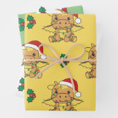 Dragon Kerstmis Winter Dieren Vakantie Draken Inpakpapier Vel (In situ)