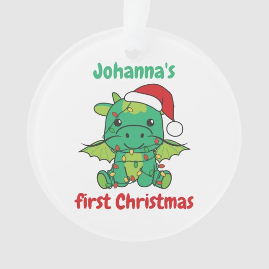 Dragon Kerstwinter, eerste kerstdag Ornament (voorkant)