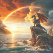 Dragon kijkt naar het zee sticker (Voorkant)