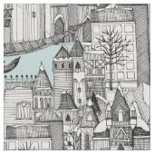 Dragon Kingdom winter blauw Stof (Close Up)