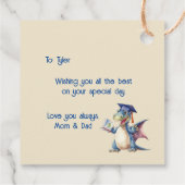 Dragon Kleuterschool Afstuderen Vierkante Favor Ta Bedankjes Labels (Achterkant)