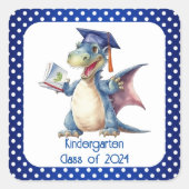 Dragon Kleuterschool Afstuderen Vierkante Stickers (Voorkant)