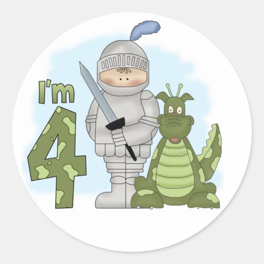 Dragon Knight 4th Birthday Ronde Sticker (Voorkant)