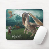 Dragon Knight Medieval Castle Fantasy Personalized Muismat (Met muis)