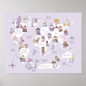 Dragon Knights Wereldkaart, Paarse Legends Wereldk Poster (Voorkant)