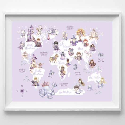 Dragon Knights Wereldkaart, Paarse Legends Wereldk Poster