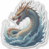 Dragon komt uit Water Sticker (Voorkant)
