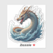 Dragon komt uit Water Sticker (Vel)