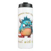 Dragon koppige deal met het schattig Schattig grap Thermosbeker (Voorkant)