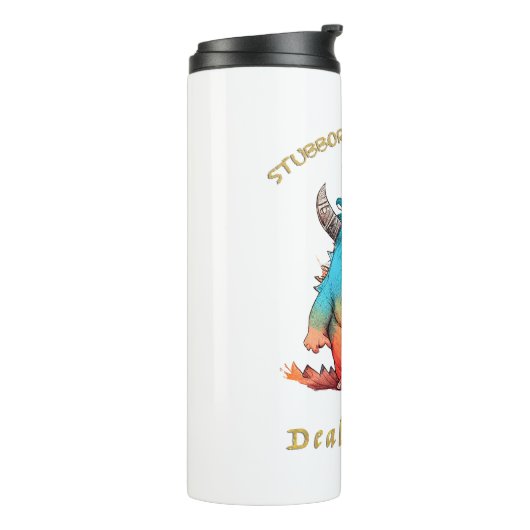 Dragon koppige deal met het schattig Schattig grap Thermosbeker (Gedraaid links)