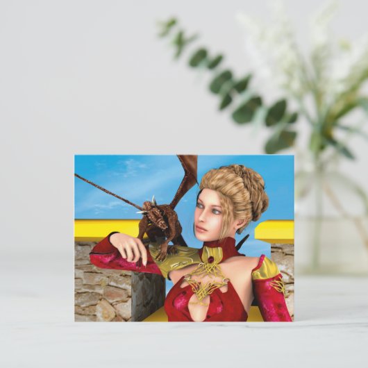 Dragon Lady Briefkaart (Staand voorkant)