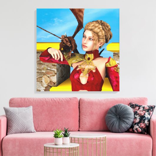 Dragon Lady Canvas Afdruk (Insitu (Woonkamer))