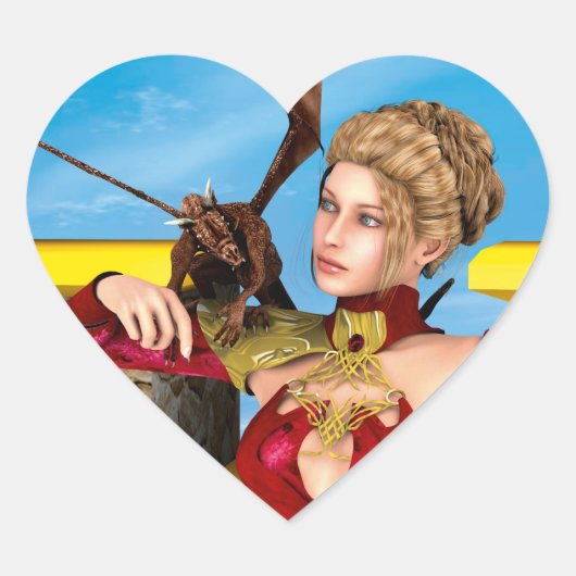 Dragon Lady Hart Sticker (Voorkant)