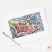 Dragon Lady Rechthoekige Sticker (Envelop)