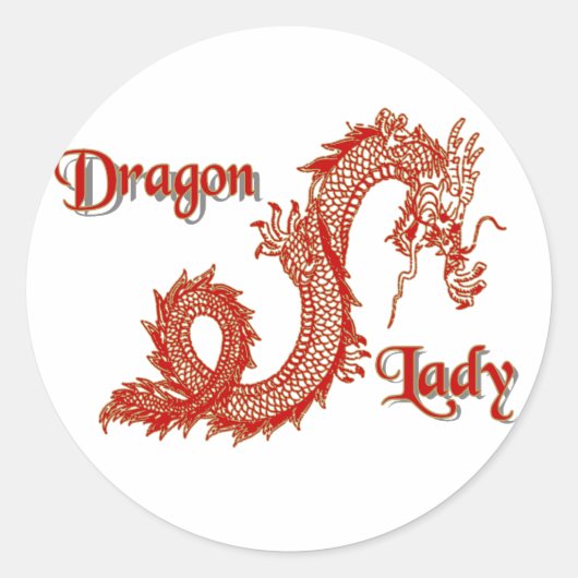Dragon Lady Ronde Sticker (Voorkant)