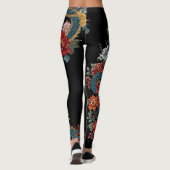 Dragon Leggings in Japanese Tattoo Style  (Achterkant)