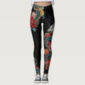 Dragon Leggings in Japanese Tattoo Style  (Voorkant)