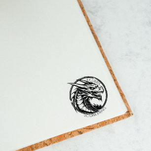 Dragon Library Boek Ex Libris Rubberstempel