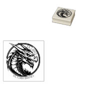 Dragon Library Boek Ex Libris Rubberstempel (Gestempeld)
