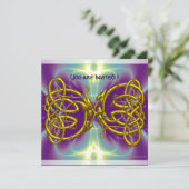 DRAGON LIEFDE Gouden Keltische Knopen Fantasie Kaart (Staand voorkant)