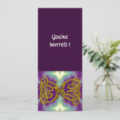 DRAGON LIEFDE Keltische Knopen Goud Paars Fantasie Kaart (Staand voorkant)