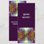 DRAGON LIEFDE Keltische Knopen Goud Paars Fantasie Kaart (Voorkant / Achterkant)