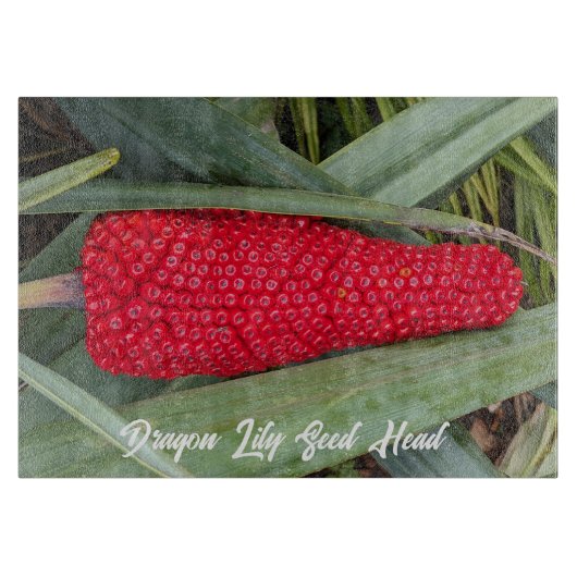 Dragon Lily Rood Zaad Hoofd Snijplank (Voorkant)