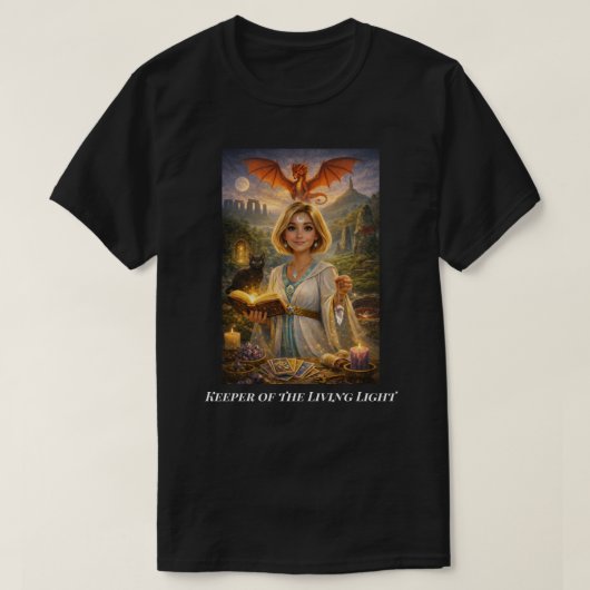 Dragon Line Bewaarder - Keltische Mystieke Oracle  T-shirt (Design voorkant)