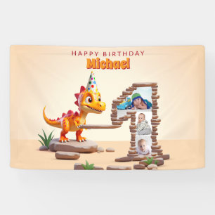 Dragon Little Dino 1e verjaardag groot aantal fo Spandoek