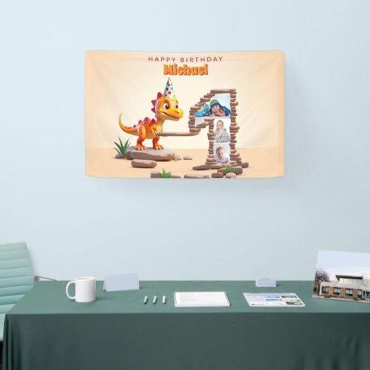 Dragon Little Dino | 1e verjaardag groot aantal fo Spandoek (Beurs)
