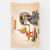 Dragon Little Dino | 2e verjaardag grote aantal fo Spandoek (Verticaal)