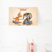 Dragon Little Dino | 2e verjaardag grote aantal fo Spandoek (Insitu)