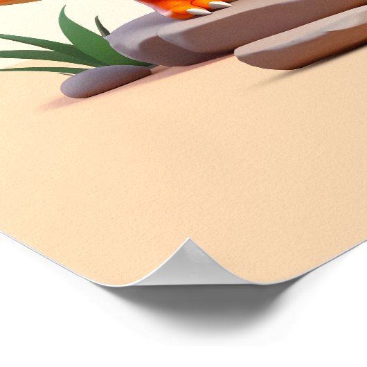 Dragon Little Dino | Foto groot nummer 1e verjaard Poster (Hoek)