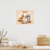 Dragon Little Dino | Foto groot nummer 1e verjaard Poster (Keuken)