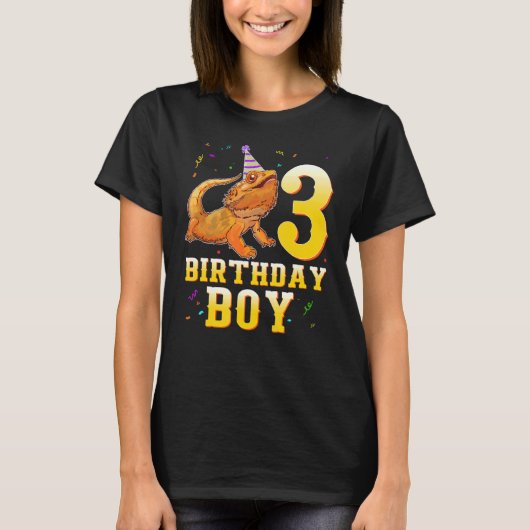 Dragon Lizard 3rd Birthday 3 Year Old Boy T-shirt (Voorkant)