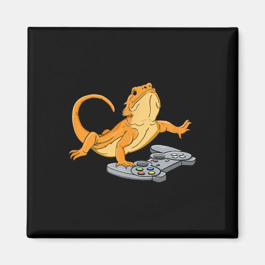 Dragon Lizard Gamer Videospel Gecko Magneet (Voorkant)