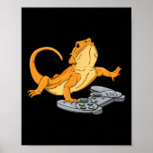 Dragon Lizard Gamer Videospel Gecko Poster (Voorkant)