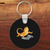 Dragon Lizard Gamer Videospel Gecko Sleutelhanger (Voorkant)