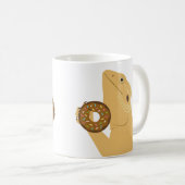 Dragon Lizard Holding Donut Coffee Mok (Voorkant rechts)
