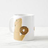 Dragon Lizard Holding Donut Coffee Mok (Voorkant links)