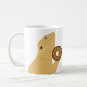 Dragon Lizard Holding Donut Coffee Mok